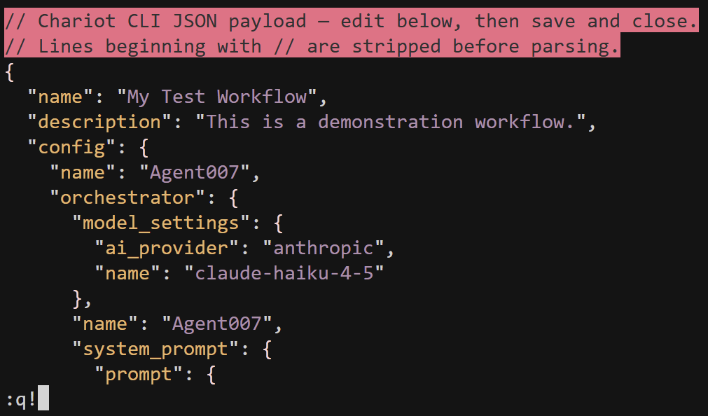 Default workflow configuration in Vim