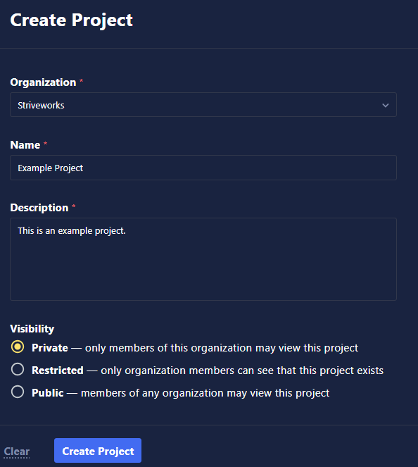 Create New Project