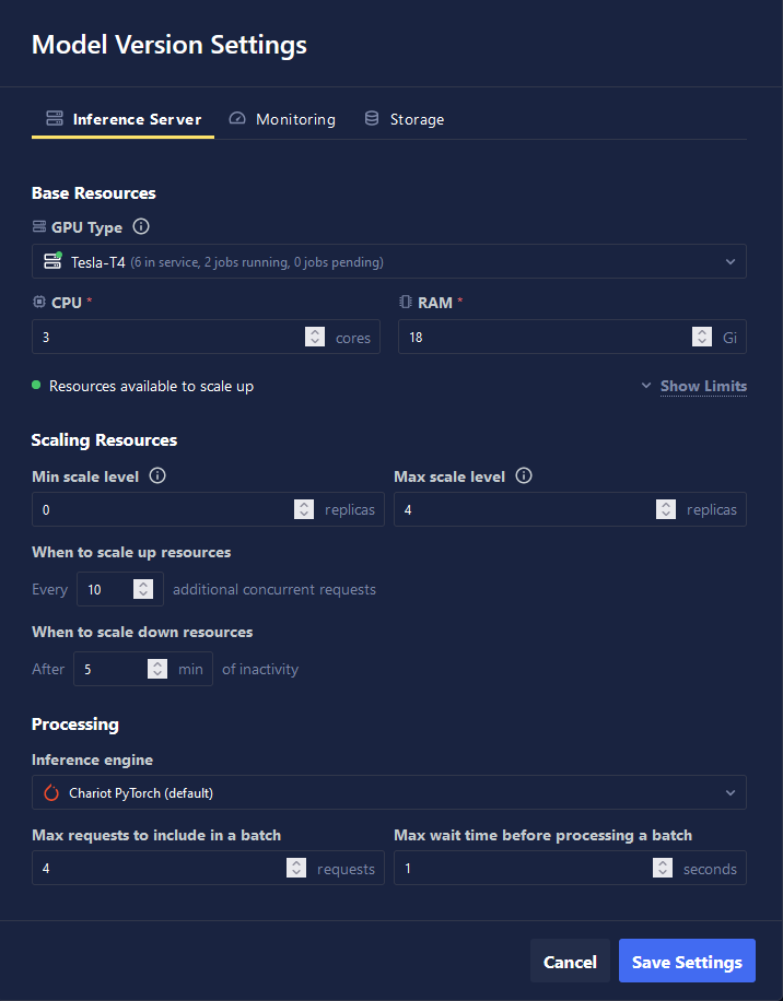 inference-server-base-settings