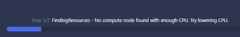 Example of a progress bar on step 1 of 7