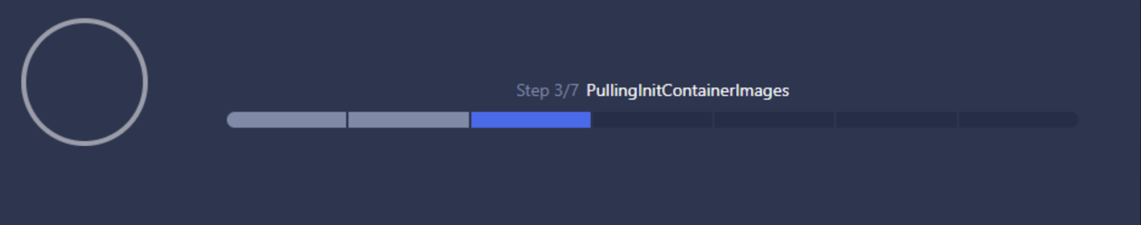 Example of a progress bar on step 3 of 7