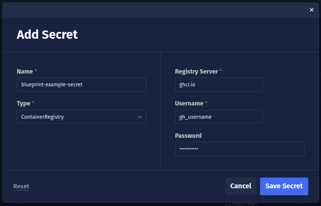 Create the ContainerRegistry secret