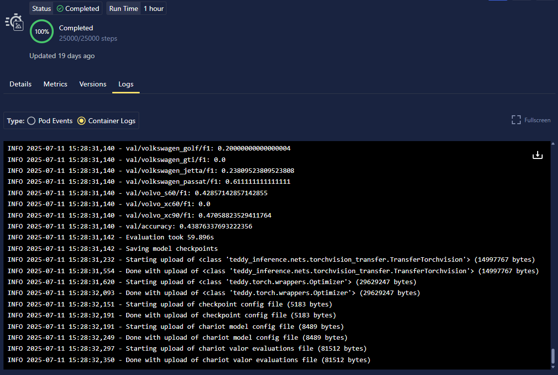 training-run-logs